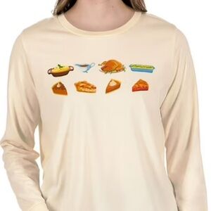 State of Mind Cream Graphic Tee with Thanksgiving Dinner Print